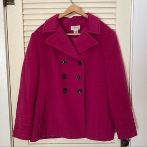 Pea Coat, X-Large Womenswear, St. John’s Bay, Cranberry